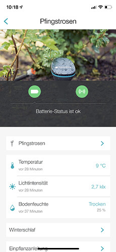 Gardena Sensor App Data